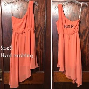 ‼️3/$20 DRESSES‼️ Peach one-shoulder, size S/M